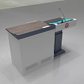 Modern Functional Desk With Digital Display Wooden Top Control Panel And Storage 3d model
