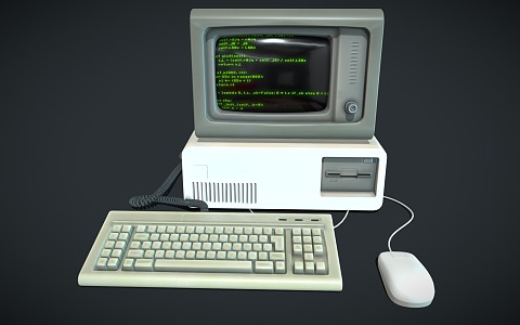 computer desktop computer old computer 3d model