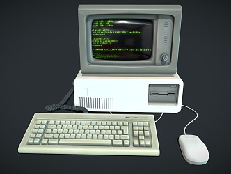 computer desktop computer old computer 3d model