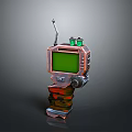 Retro Portable Computer Featuring Green Screen Antenna and Metal Body Design 3d model