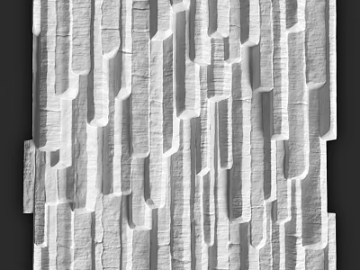 Modern White Wall Surface With 3D Textured Artistic Irregular Block Design 3d model
