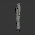 Gray Long Sleeve Work Uniform With Collared Design And Utility Pockets