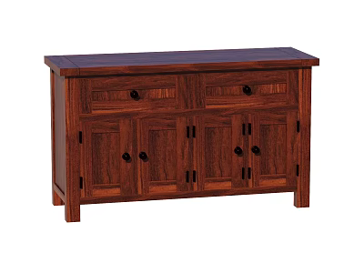 Solid Wood Decorative Cabinet With Classic Design And Storage Drawers Doors 3d model