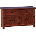 Solid Wood Decorative Cabinet With Classic Design And Storage Drawers Doors