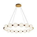 Modern Chandelier With Multi Layer Circular Frames And Glass Balls Design 3d model