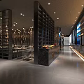 Modern Restaurant Interior With Hanging Pendant Lights Arranged Dining Tables And Stylish Wall Design