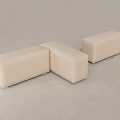 Beige Modular Armchair With Three Sections L Shaped Arrangement And Sleek Modern Leather Design