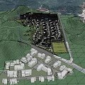 Residential Community Layout With Buildings Roads And Green Spaces