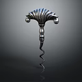 Decorative Metal Corkscrew Hardware Tool With Scalloped Top And Twisted Spiral Design