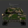 Modern Military Combat Camouflage Tank Armored Vehicle With Cannon And Tracks