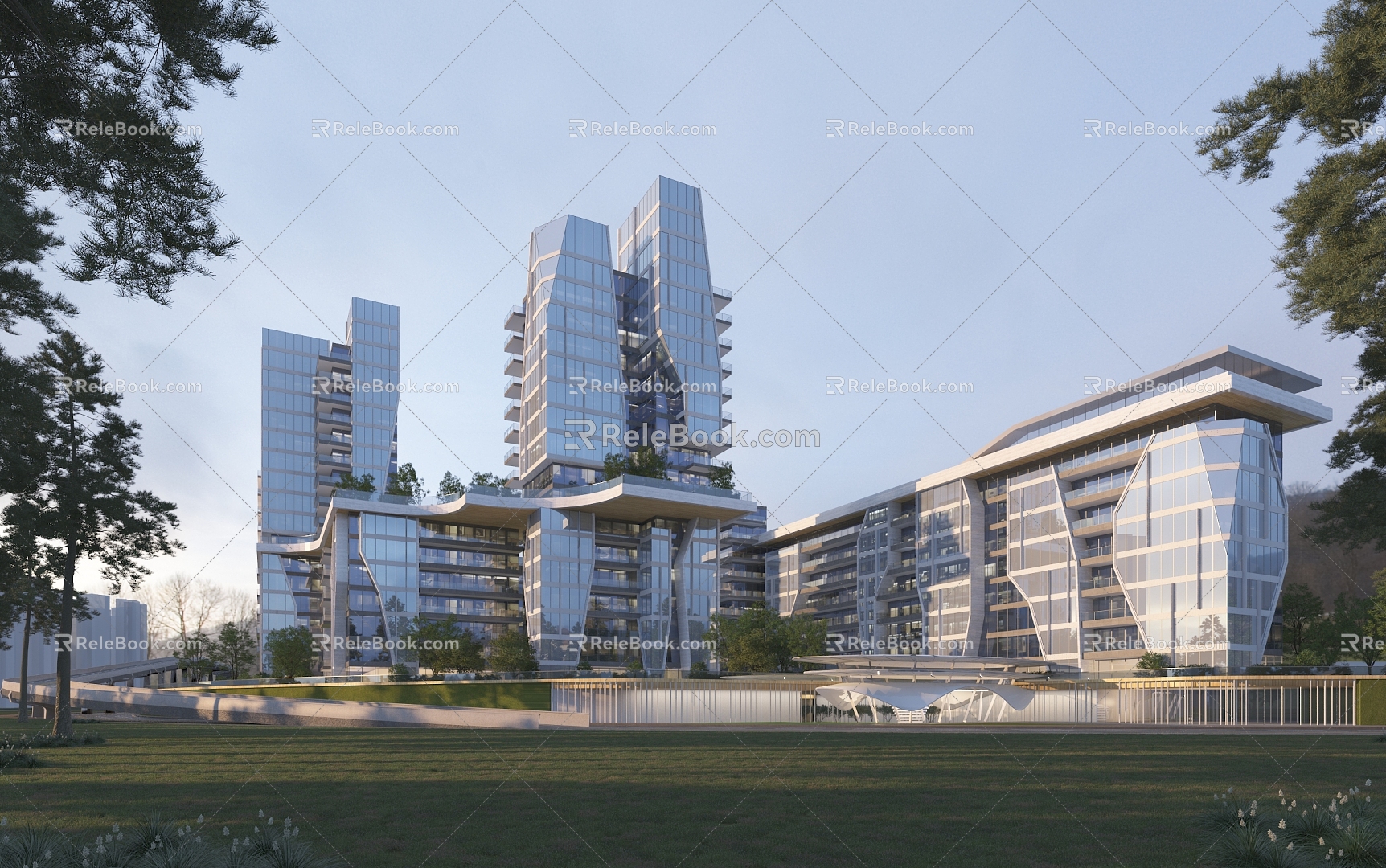 modern building public building 3d model