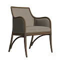 Elegant Rattan Dining Chair With Metal Frame Light Fabric Seat And Armrests