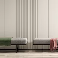 Modern Bed End Stool Bed End Stool Combination 3d model