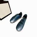 Vintage Wooden Storage Boxes With Metal Clasps And Blue Shoes