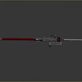 Sci Fi Mechanical Swords With Red And Black Blades And Gun Components