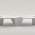 Modern White Coffee Table With Irregular Sculptural Design And Sleek Surface 3d model