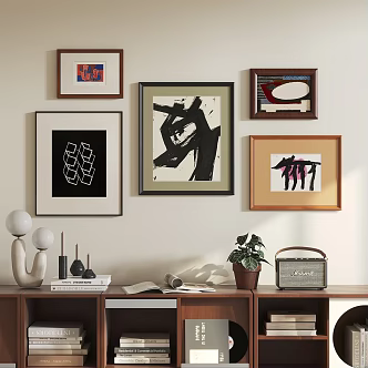 Antique Abstract Hanging Picture Combination 3d model