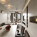 Modern Bright Open Living And Dining Room Interior Design With Large Floor To Ceiling Windows