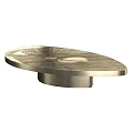 Round Metal Coffee Table With Intricate Carved Patterns And Artistic Detailed Design
