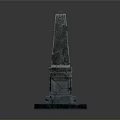 Ancient Stone Obelisk Architecture With Carved Hieroglyphic Details And Solid Base Pedestal Design