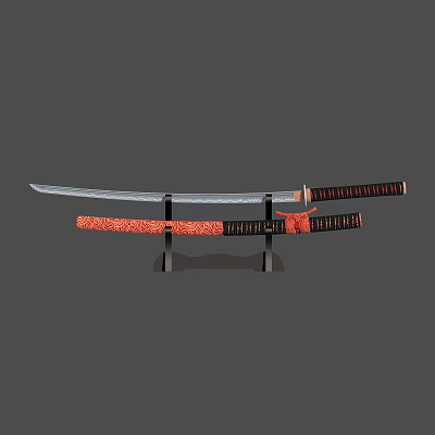 Japanese-style samurai sword 3d model