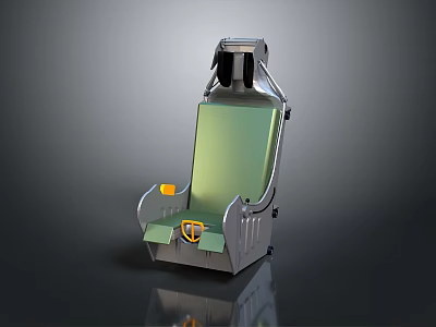 Astronaut Spacecraft Seat With Green Cushion And Safety Features For Space Missions 3d model
