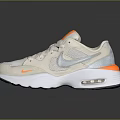 Nike Beige White Orange Air Max Sporty Casual Sneakers With Cushioned Sole Design