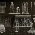 Various Decorative Water Fountain Designs Featuring Diverse Flow Patterns And Shapes 3d model