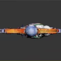 Fantasy Decorative Sword With Blue Gemstone Wing Decoration And Colorful Blade