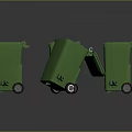 Building Waste Management Facilities With Green Trash Bins And Wheels