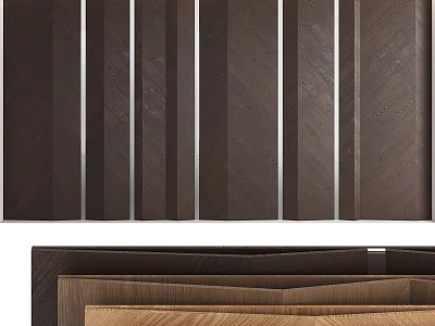 Wooden Decorative Wall Hanging With Striped Wooden Panels And Layered Design For Modern Home Decor 3d model