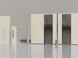 Modern elevator double door fire door 3d model