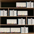 Wooden Bookshelf With Multiple Shelves Holding Neatly Arranged Books Collection