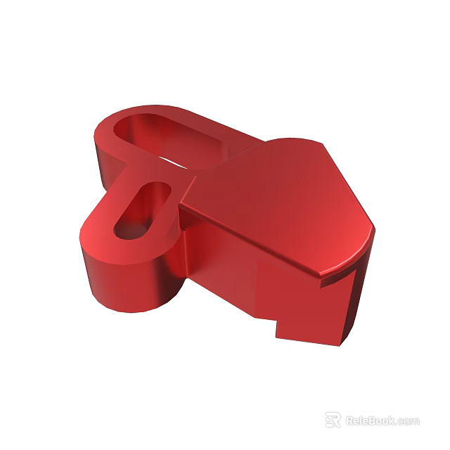 Red Mechanical Part 3D Model With Smooth Surface And Geometric Design 3d model 