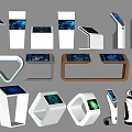 Modern all-in-one machine inquiry machine registration machine numbering machine calling machine 3d model