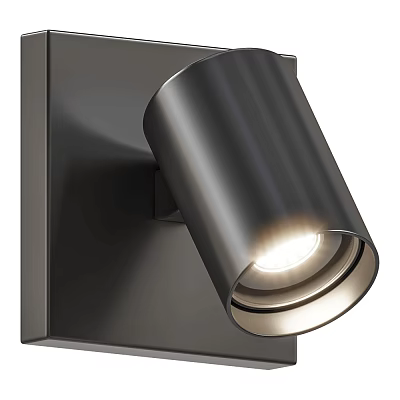 Modern Black Metal Cylindrical Wall Light with Sleek Design Illuminating Indoor Space 3d model