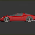 Red Vintage Sports Car With Sleek Design Two Door On Shiny Black Background And Reflection