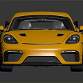 Yellow Sports Car Featuring Rear Spoiler Sporty Shiny Exterior And Reflective Surface