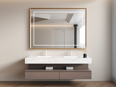 Bathroom Cabinet Double Bathroom Cabinet Mirror 3d model