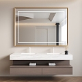 Bathroom Cabinet Double Bathroom Cabinet Mirror 3d model