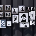 Black and White Wall Art With Various Frames And Diverse Designs On Wall