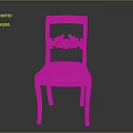 Elegant Classic Wooden Chair With Intricate Carved Backrest And Blue Upholstered Seat