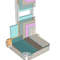 Modern Partition Wall Design With Multi Layered Structure And Interior Section Detail 3d model