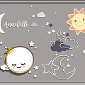 Annabelle Themed Wall Decor With Smiling Moon Sun Stars And Clouds