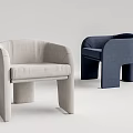 Modern Accent Chairs in Light Gray and Dark Blue Upholstered with Contemporary Design