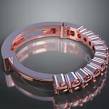 Rose Gold Bracelet With Exquisite Design And Shiny Inlaid Red Gemstones