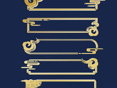 Ornate Gold Furniture Handles With Traditional Cloud Patterns For Home Decor 3d model