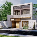 Modern Cafe Simple Catering 3d model