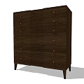Dark Brown Wooden Dresser With Multiple Drawers Round Knobs And Slim Legs