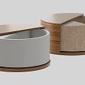Modern Round Side Tables With Wooden Frames And Smooth Surface Designs 3d model